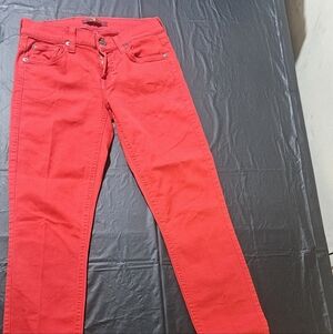 7 For All Mankind Red Skinny Jeans